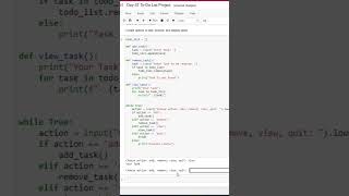 Famous TO-DO List Project | 100 Days of Python Programming | Day-37 #shorts Profile