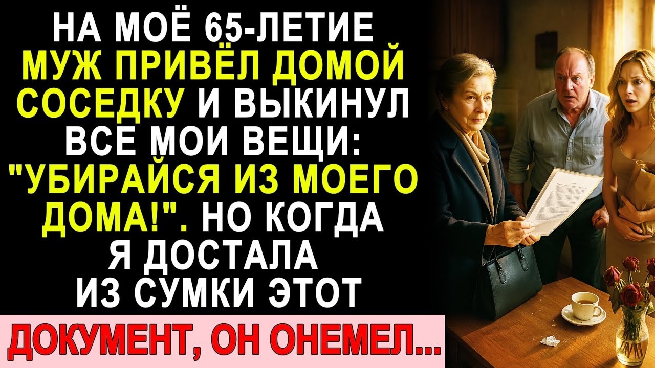 На 65 летие Муж Привёл В Наш Дом Соседку — Но Этот Документ В Моей Сумке Заставил Его Онеметь