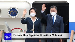 President Moon departs for UK to attend G7 Summit