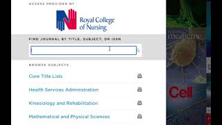 Browzine: quick access to e-journals for RCN members