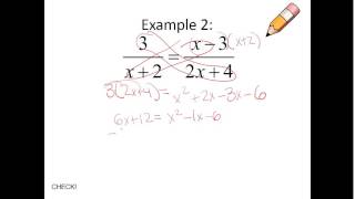 Unit 11:  Solving Rational Equations with Cross Multiplication