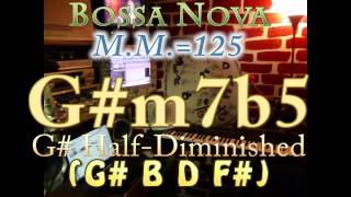 g#m7b5 half-dim (g# b d f#) bossa nova - m.m.=125 - one chord vamp