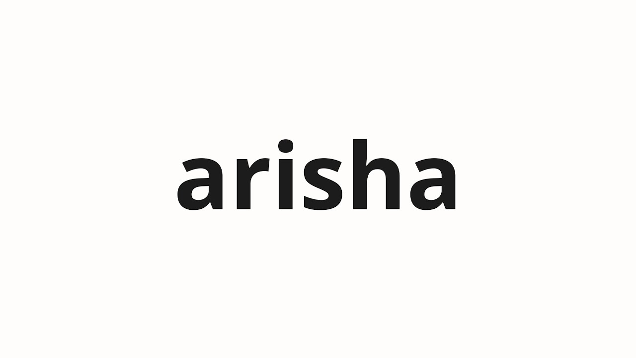 How to pronounce arisha | アリシャ (Alisha in Japanese)