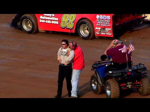 Kris Eaton and Dennis Lamb get into a scuffle at W...