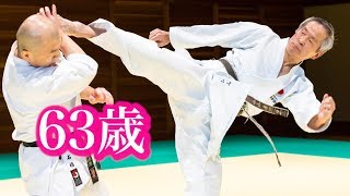 63歳の空手家のハイキックが鋭すぎる！ A 63-year-old-karate fighter's High Kick.
