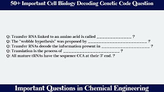 MCQ Questions Cell Biology Decoding Genetic Code with Answers