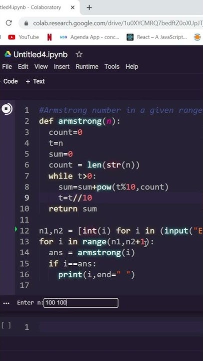 Program to find armstrong numbers in a range in Python | 13 | 💻🔥🤖 ...