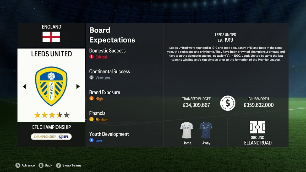 Leeds United Kit Quest Career Mode (2023-24 Third)