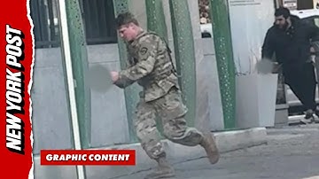 Dramatic Moment Hero National Guardsman Opens Fire on Afghan Terror Suspect in DC