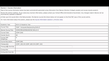 WebCOT: Section I - Prerequisites and Corequisites