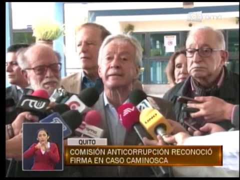 Comisión anticorrupción reconoció firma en caso Caminosca