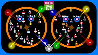 Avoid the laser 4 ~48 countries marble race #7~  in Algodoo | Marble Factory