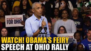 Barack Obama delivers a fiery speech at Ohio rally, takes aim at Trump team over Iran war