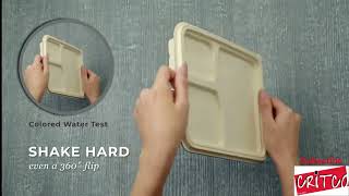 3 Compartment Compostable Container | Leak-Proof Testing
