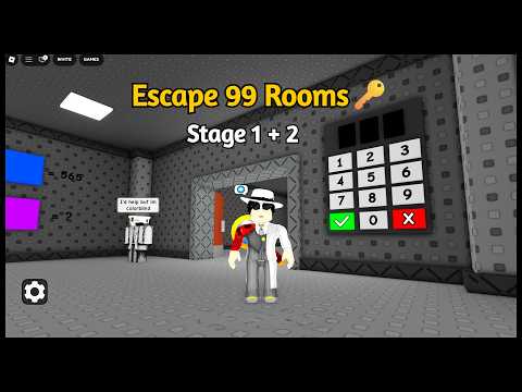 Escape 99 Rooms Roblox Walkthrough | Stage 1 and Stage 2 (All Rooms)