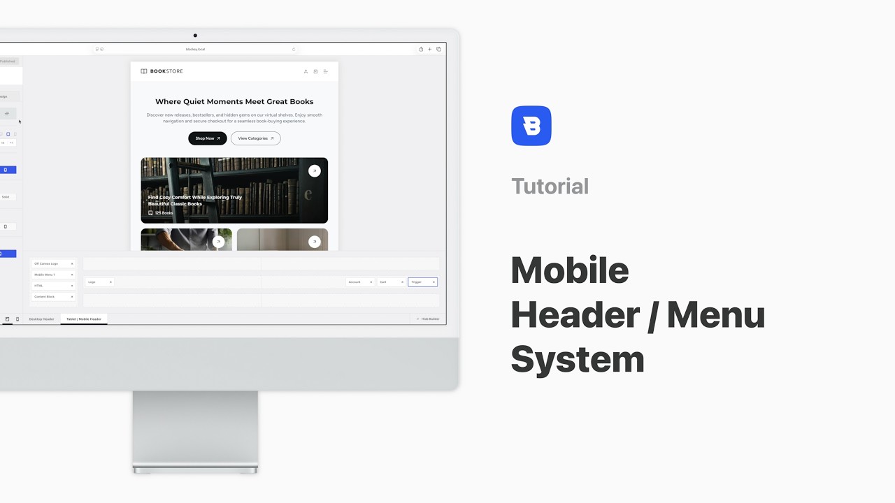 Mobile Header Builder | Basic Tutorial | Blocksy - YouTube