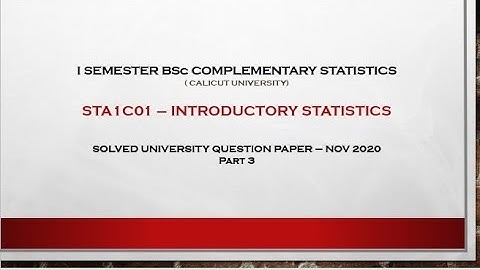 INTRODUCTORY STATISTICS SOLVED QUESTION PAPER (NOV 2020) - PART3