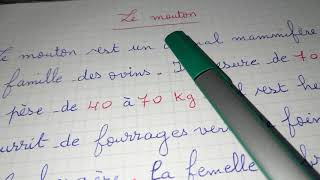 Production écrite sur "le mouton" un animal domestique pour les 5AP@):-