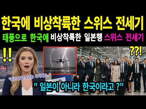 [해외감동사연] 스위스 상류층 노인들, 황혼여행 중 태풍으로 인천공항 비상착륙! 한국 도착 5분 만에 외국인 승무원 충격 고백