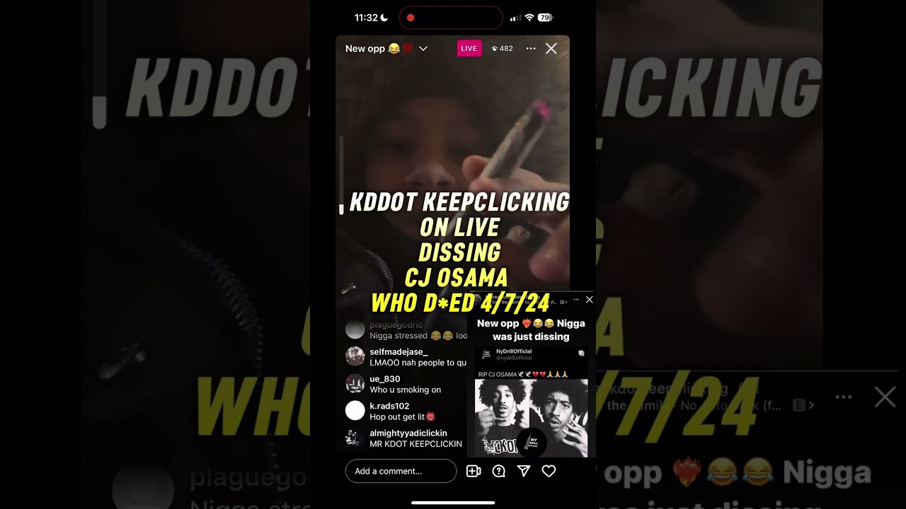  Nyc Kdot KeepClicking Celebrates Death Of OY Member CJ OSAMA Rap Drill Beef