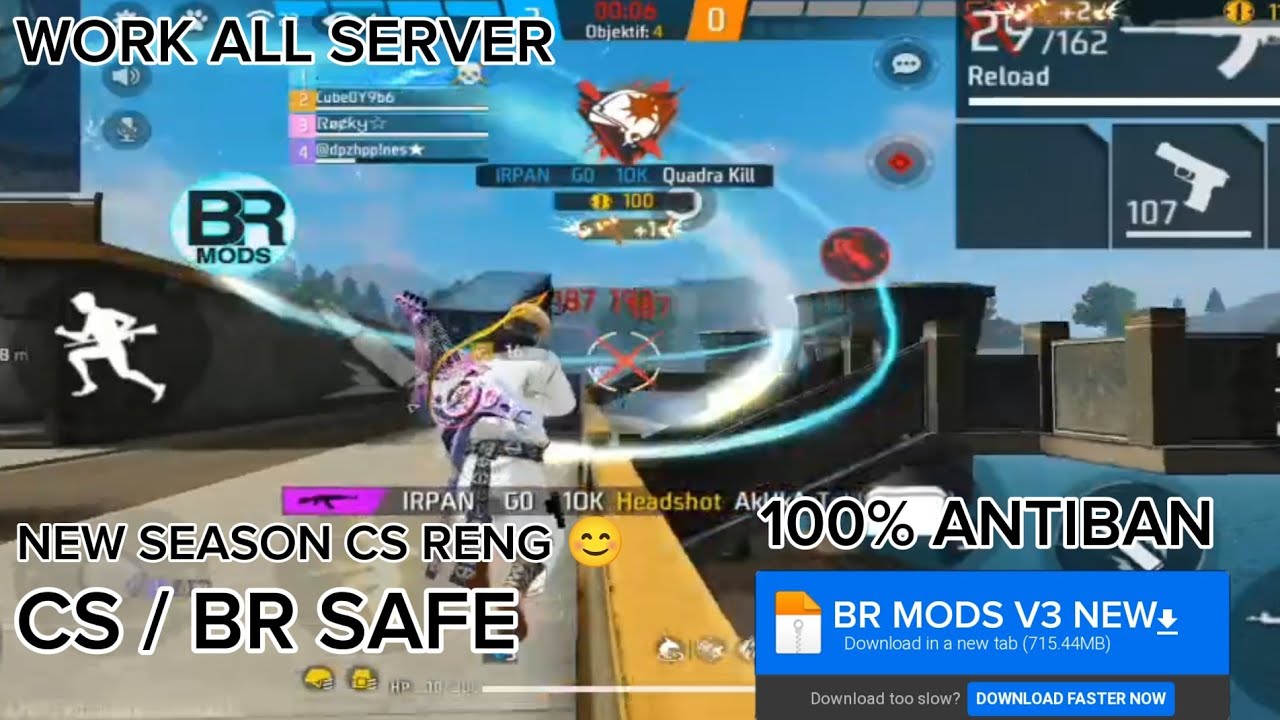 NEW UPDATE BR MODS V3 SUPORT ALL ANDROID/ ALL SERVER NEW CS RENG SEASON 😨