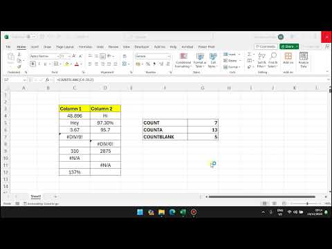 Excel COUNT COUNTA COUNTBLANK Functions - Excel Tutorial 22