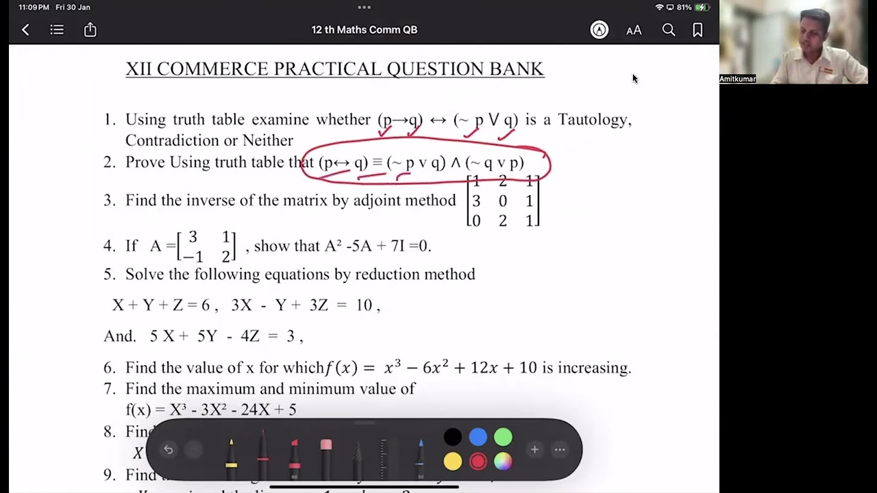 Part 1: 12 Com Maths Practical Question Bank Solutions