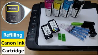 Refilling Canon MG 3070s Printer cartridge | Manual refill of PG-745 & CL-746s inkjet cartridges