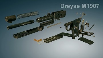 Dreyse M1907 pistol. Disassembly | 3dGun
