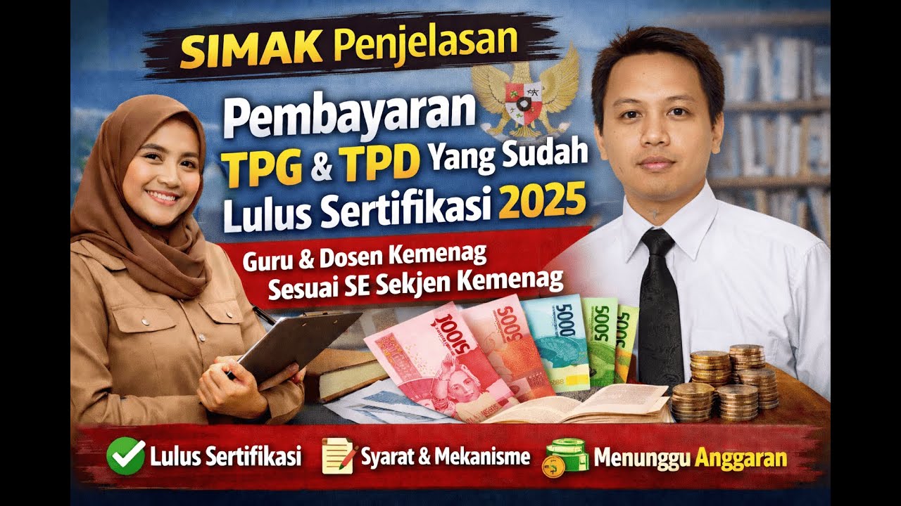 SIMAK! Ini Penjelasan Pembayaran TPG & TPD Kemenag Lulusan Sertifikasi 2025, Kapan Mulai Cair?