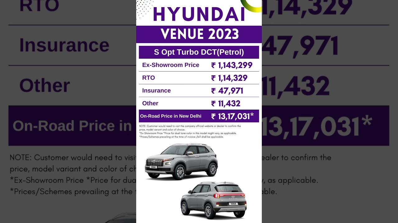 New Hyundai VENUE S Opt Turbo DCT Petrol On Road Price May 2023 | Hyundai Car 2023 | CarLenaHai