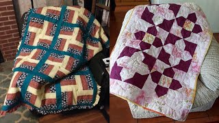 Stunning simple patchwork quilted baby quilt design by pop up fashion 🌺