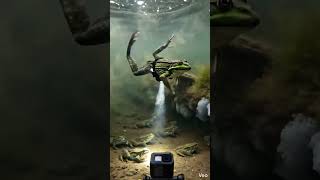 You’ve Never Seen This Before Frog POV Underwater Exploration 🐸 #viralshorts #youtubeshorts #animals