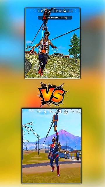 Free Fire Zip Line VS PUBG Zip Line⚡Let's see which of the two games ...