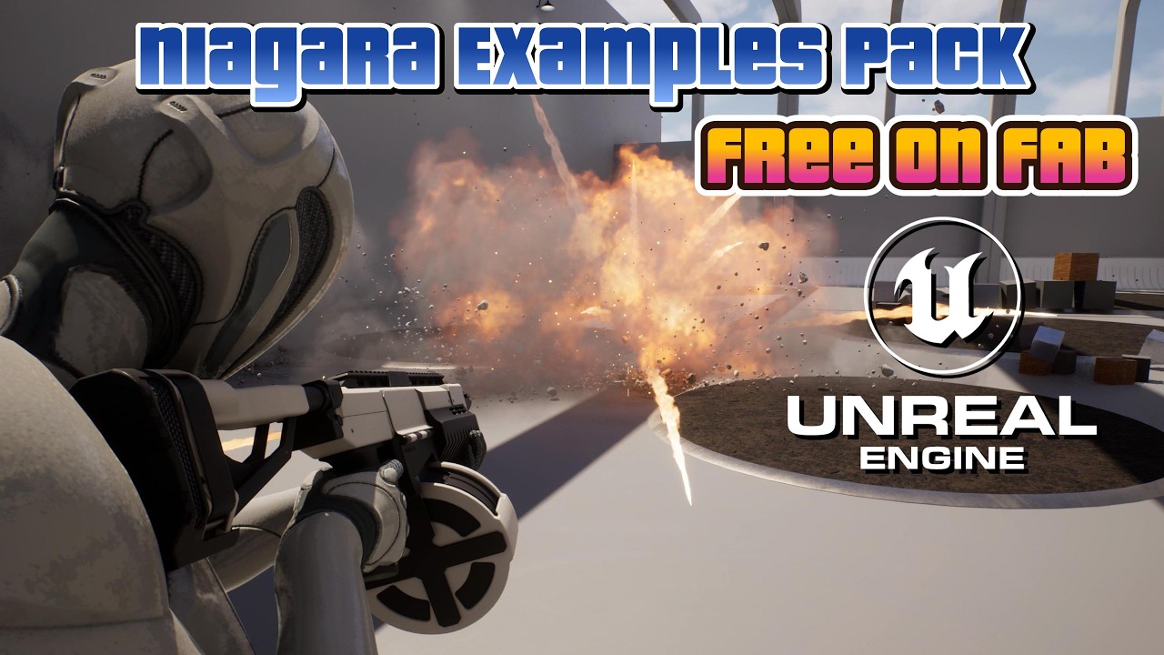 UE5 Niagara Examples Pack Free on FAB Test on Unreal Engine 5.7
