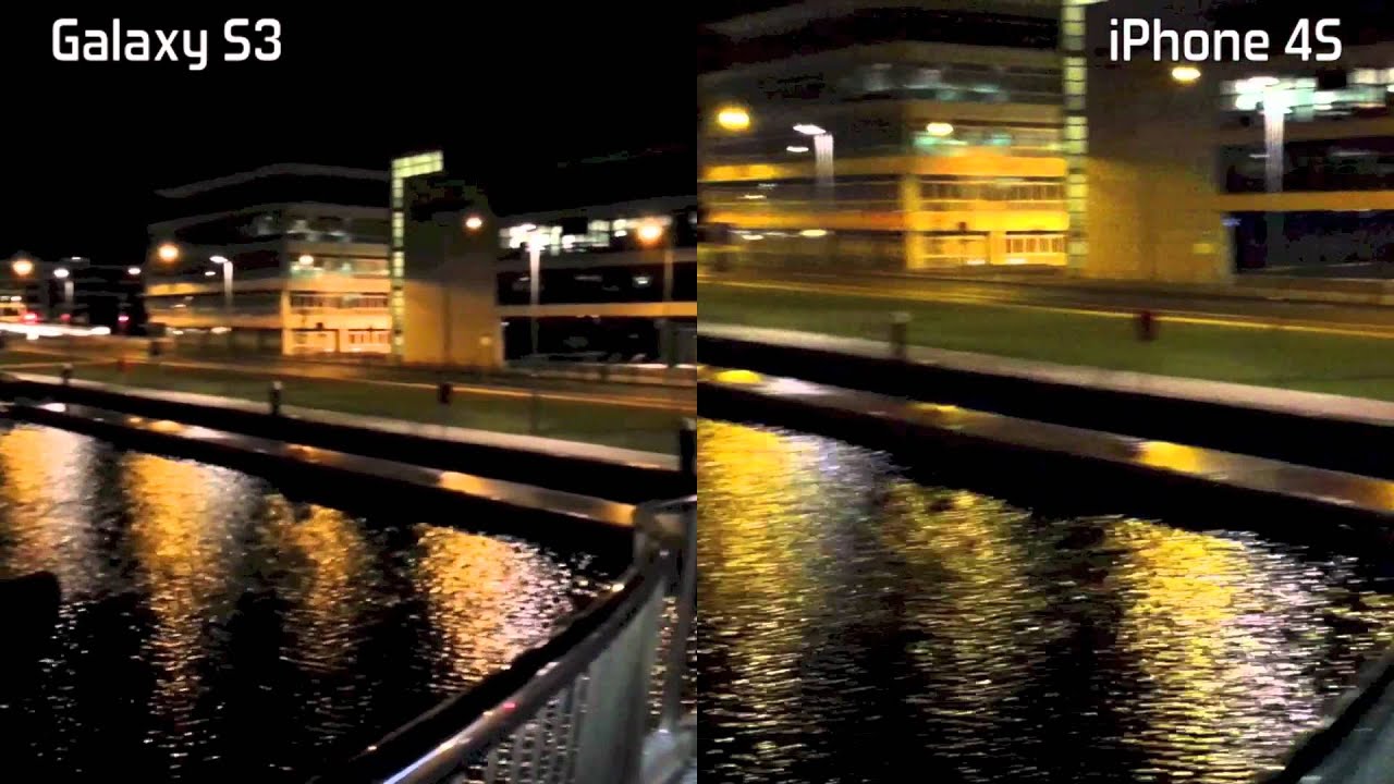 iPhone 4S vs Samsung Galaxy S3 Night video camera test low