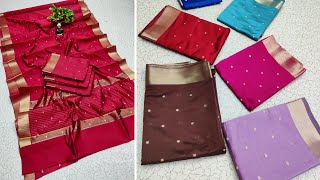 💜Party wear semi Kanchivaram  silk Sarees 💜Banarasi Tissue soft silk  sarees💜 screenshot 5