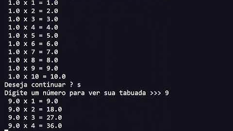 TABUADA DE QUALQUER NÚMERO em PYTHON