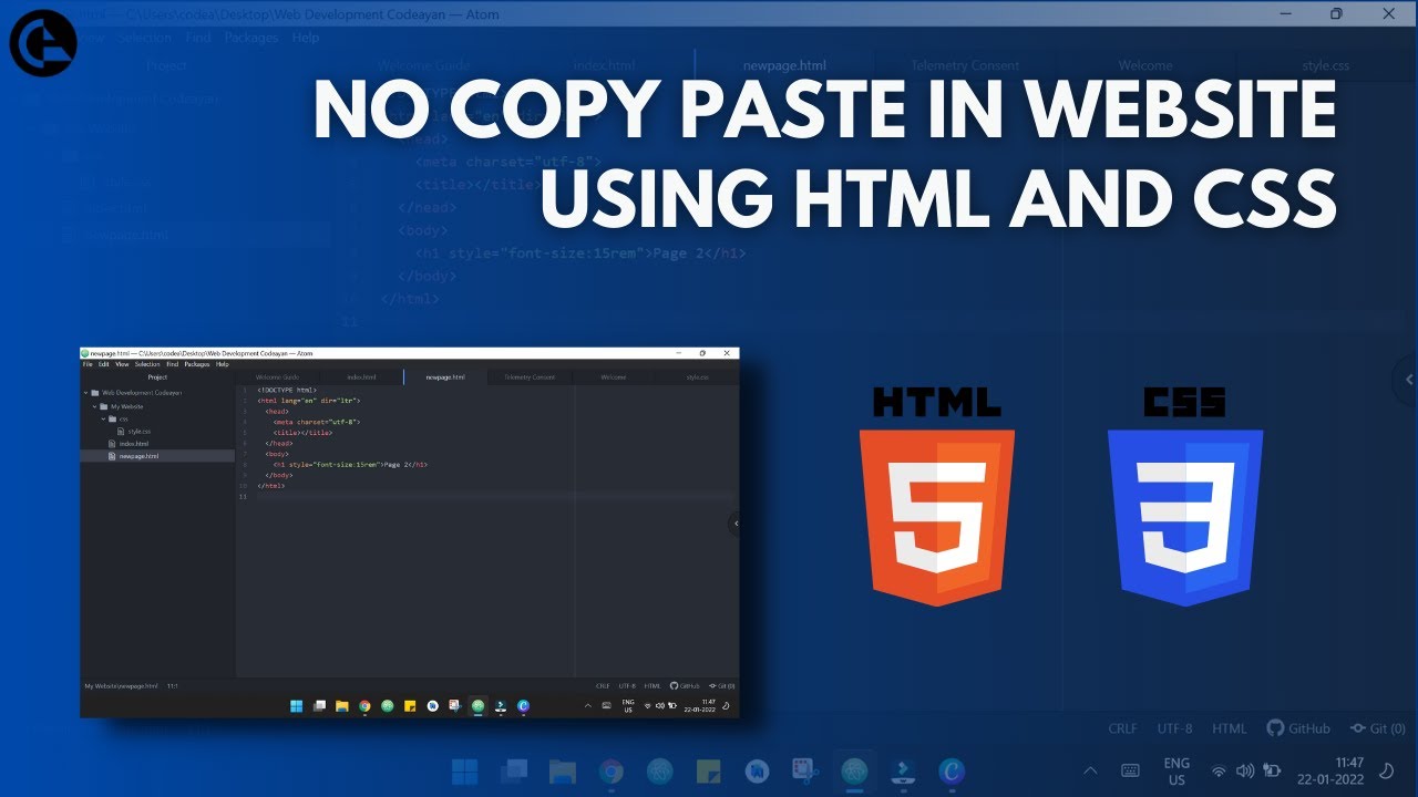 How To Disable Copy Paste in Website Using CSS | codeayan - YouTube