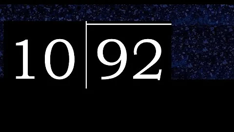 Divide 92 by 10 ,  decimal result  . Division with 2 Digit Divisors . How to do