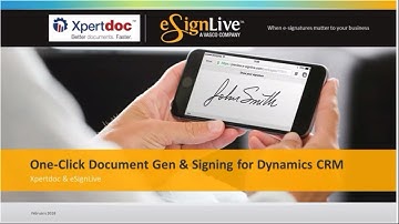 One Click Document Generation and Signing for Microsoft Dynamics CRM