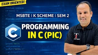 Introduction to Programming in C Diploma 2nd Sem | PIC | MSBTE | Toshib Tutorials