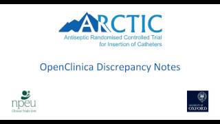 ARCTIC Training - OpenClinica Discrepancy Notes | NPEU