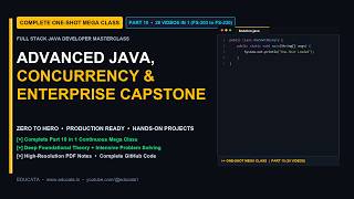Part 10: Advanced Java, Concurrency & Enterprise Capstone: Complete One-Shot Mega Class | Full St...