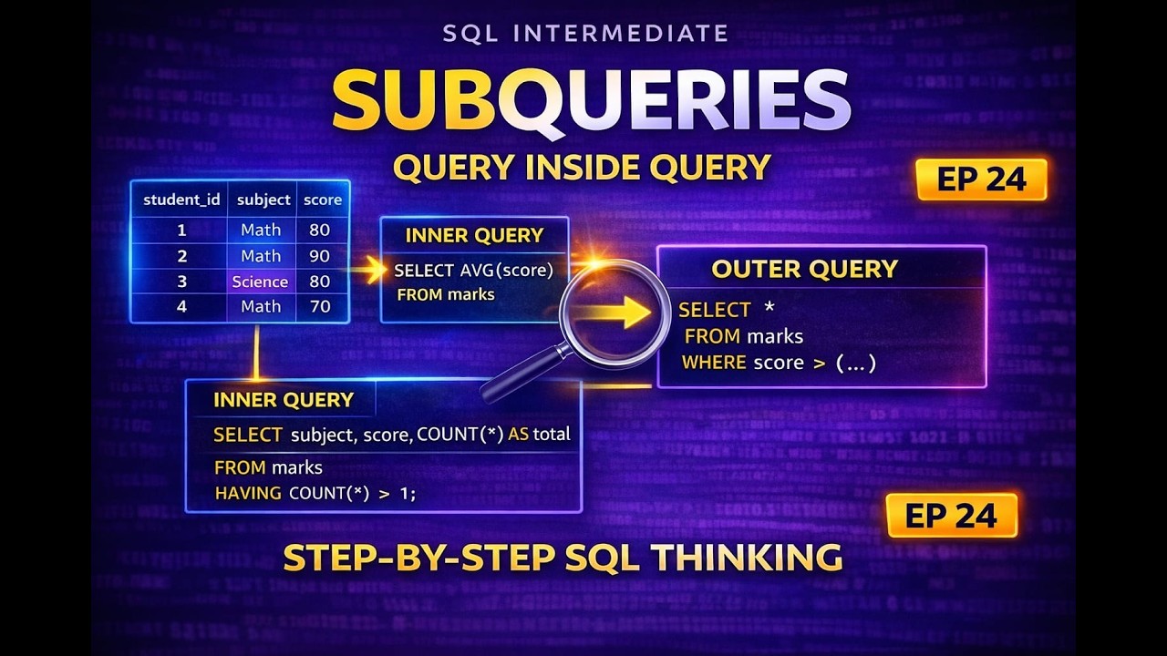 Subqueries Explained Clearly | SQL for Data Analysis | SQL Course EP24 ...