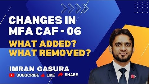 Changes in MFA CAF-06 l September 2023 l New Grid and Weightage
