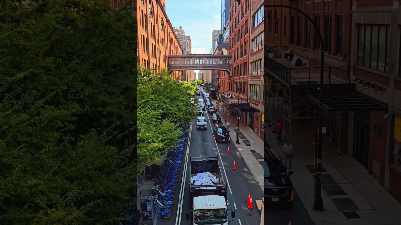 Cozy New York street view from above. 