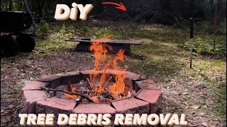 BURNING BRANCHES IN OUR BACKYARD DIY FIRE PIT #DIY #firewood #outdoors #powercouple #home #goneviral