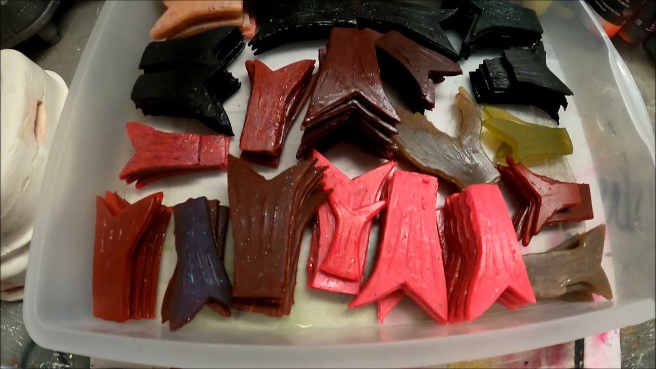 How to make soft plastic tails with plaster molds for baits 