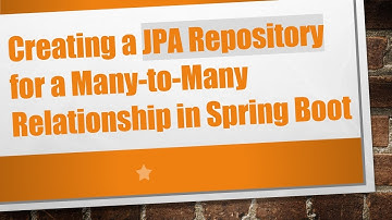 Creating a JPA Repository for a Many-to-Many Relationship in Spring Boot